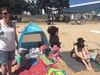 The weather has been just amazing. So off to oriental beach we went today. Caught up with a few friends a long the way. Juni even had a snooze in the tent and I got to take a swim with the kids, as no one else bought their togs! After 3 hours we were toast.