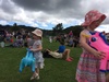 Karori karnival! A day of 4 seasons, finishing in sun and humidity. Mummy did 3 hours of face painting while the girls and daddy did the bouncy castles.