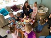 Irisâ€™ morning tea birthday party. A couple of friends, some yummy food, and few games and a sponge cake! Iris felt very special and Juniper slept through the whole thing.