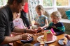 Irisâ€™ morning tea birthday party. A couple of friends, some yummy food, and few games and a sponge cake! Iris felt very special and Juniper slept through the whole thing.