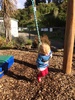 Second kindy drop off went well. Waved to me from the window and no tears! I wonder how Monday will go. Came back to find her on the swing yet again.