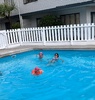 Testing the waters at the timeshare. The girls were happy to jump in the pool despite the cool water. Olives confidence in the pool has reached new levels due to the swimming lessons sheâ€™s been having. Really great to see.