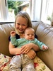 Cuddling babies when baby cousin Daniel comes to visit. Olive enjoyed it - Daniel wasnâ€™t so sure!
