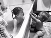 Bath time with Juni