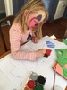Giant flowers and face painting with Oliveâ€™s friend Milli.
