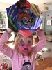 Giant flowers and face painting with Oliveâ€™s friend Milli.