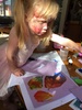 Giant flowers and face painting with Oliveâ€™s friend Milli.