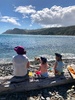 Took a trip out to our â€œlocalâ€ beach - Makara - so mummy could collect driftwood and Daddy could run home again. We really need to go for a good walk along there one day.