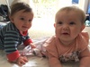 I now understand the feeling of being that parent who brings all three kids. Oh well it was fun. Juni and Ivy took turns in the high chair and Ivy showed Juni how to crawl!