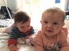 I now understand the feeling of being that parent who brings all three kids. Oh well it was fun. Juni and Ivy took turns in the high chair and Ivy showed Juni how to crawl!