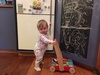 Oh no standing in the cot and enjoying walking slowly with the trolley, my my it changes daily, I seem to notice it more third time around!