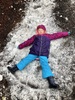 With blizzard conditions at the top we found a patch of road snow for the kids to play on. Which they loved!