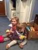 This is about as close to supermarket shopping our kids get, home delivery. While I was packing it away, Juni ate a good chunk of pear! Cheeky squirrel. Iris in on the action too.