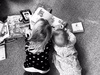 The joy of three, watching this relationship grow, with over 5 years between them, Olive has taken on a motherly, carer role. Reading Juni books.