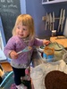 Juni helped with her cake by eating peanut butter off a whisk. We celebrated iris & juniâ€™s birthdays with a family fish and chip night. Our house is getting smaller and smallerðŸ¤”