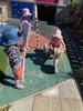 Kpc: bike day. Baby paint & wash and loved the tyre swing.