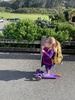 Juni was very stubborn about scootering this morning... she made it all the way to school with a tree stop on the way home too.