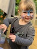 Lockdown day six: girls played mums & dads all morning, Oli read until 10.30! Played four square for PE and biking out the front. Painted some more of the deck while they all painted with water. Which led to face painting. Oli started her sock puppets.