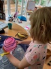 Lockdown day fourteen: making string eggs for Easter hunt. Lots of letter writing to friends, scootering around the busy park and a visit from a kereru.
