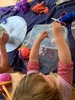 Lockdown day fourteen: making string eggs for Easter hunt. Lots of letter writing to friends, scootering around the busy park and a visit from a kereru.