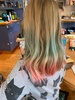 Lockdown day thirty one: rainbow hair complete. Started our painted planets and had a sleepover in the caravan... got a bit awkward when juni asked where her cot was... need to improve the bed shortage! Loved playing shadow puppets before bed.