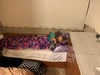 Lockdown day thirty one: rainbow hair complete. Started our painted planets and had a sleepover in the caravan... got a bit awkward when juni asked where her cot was... need to improve the bed shortage! Loved playing shadow puppets before bed.