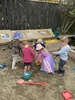 Kpc: dinosaur egg creations followed by sand castles with shells on a cold day.