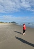 First day at the Mt. 100m beach walk before juni asked to be carried. Not sure about sand and her toenail yet! Making a tree from shells.