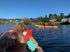 We tried out kayaking on lake Rotoiti. Kids loved it and juni didnâ€™t try and stand! First sunny day all week but very cold.