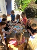 Oliâ€™s party! Tea party. String game and flour cake were a hit. Glad the mirror glaze worked. Oli had a fab morning. My big 8 year old.