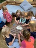 Oliâ€™s party! Tea party. String game and flour cake were a hit. Glad the mirror glaze worked. Oli had a fab morning. My big 8 year old.