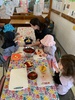 Water colours, dinosaur smoothie, twing and fabric painting.