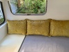 3 cushions done! And now to cut the squabs out! Not easy with little June bug biker