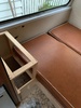Caravan: white painting, tile choosing and we now have 2 double beds!