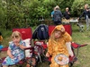 Battlehill morning tea with the eels and grandparents. All managed to sleep in the caravan together.