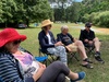 Battlehill morning tea with the eels and grandparents. All managed to sleep in the caravan together.