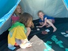 After our first night of pouring rain and one wet tent, Tom slept in the awning in the wet tent while we made the caravan one giant bed and olive shared my duvet as her sleeping bag was wet. We had a wee bike ride, and swim at the local free pool