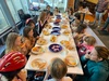 Irisâ€™s roller party. She had a blast. 18 kids and a donut cake.