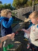 Juni discovering bubbles stick to sand!