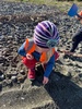 TN Petone beach this week, loved writing her name and finding & buried treasure.