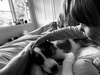 Lead training with my side kick. Zobe also got cuddles on the bed.