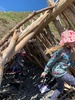 A stunning blue day at makara. Driftwood central. Kids loved finding treasure