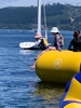 Kayaking and water pillow with a delicious bacon buttie at the sails cafe.