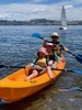 Kayaking and water pillow with a delicious bacon buttie at the sails cafe.