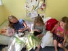 Guinea pigs come for a long visit.
