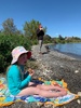 Picnic lunch and a zobie swim in the lake.