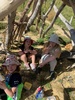 Makara beach foraging for driftwood handrails and shells, beautiful day for it. Zorro found a flounder and some cool snails