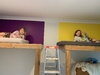 We have a double bunk! No stairs but a bunk! Girls colour choices with old rimu framing repurposed (the old state lady may not haunt us) painted the floor to clean it up a bit. Now all the finishing stuff which takes 80% of the time.