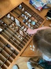 After a week of having shells over the breakfast bar, the kids finally came to the party and made a start of our shell collection for the bathroom wall. They went down memory lane of where the collected some of the shells too which was lovely.