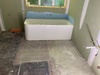 Bathroom gets waterproofed and Ravi does the tiling. Such a skill!